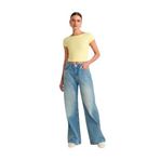 Dilvin File Yıkama Geniş Denim Pantolon, 38, 101A71477, Tint, Kadın