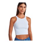 Dilvin Fitilli Crop Top Bluz, 38, 101A21104, Açık Mavi, Kadın