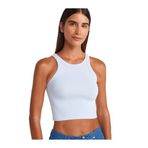 Dilvin Fitilli Crop Top Bluz, 40, 101A21104, Açık Mavi, Kadın