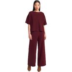 Dilvin Fitilli Geniş Paça Pantolon, 38, 101A71833, Bordo, Kadın