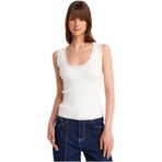 Dilvin Fitilli İnce Dokulu Triko Bluz, Standart, 101A10750, Ekru, Kadın