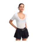 Dilvin Fitilli Transparan Triko Bluz, Standart, 101A10519, Ekru, Kadın