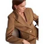Dilvin Fitted Kesim Vatkalı Blazer Ceket, 38, 101A60774, Camel, Kadın