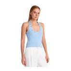 Dilvin Halter Yaka Bluz, 40, 101A21162, Mavi, Kadın