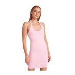 Dilvin Halter Yaka Mini Elbise, 38, 101A91508, Toz Pembe, Kadın