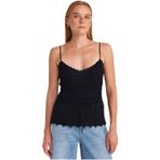 Dilvin İnce Dokulu Triko Askılı Bluz, Standart, 101A10792, Siyah, Kadın