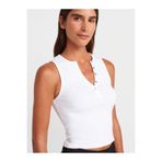 Dilvin Kadın Düğme Detaylı Crop Top, Beyaz, 36 Beden