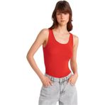 Dilvin Kalın Askılı Basic Triko Bluz, Standart, 101A10746, Kırmızı, Kadın