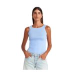 Dilvin Kare Yaka Askılı Triko Bluz, Standart, 101A10770, Mavi, Kadın