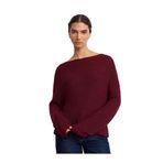 Dilvin Kayık Yaka Basic Triko Kazak, Standart, 101A10804, Bordo, Kadın