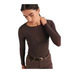 Dilvin Kayık Yaka Modal Kaşmir Ultra Hafif Bluz, 38, 101A32122, Kahve, Kadın