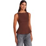 Dilvin Kayık Yaka Peplum Bluz, 36, 101A21001, Açık Kahve, Kadın