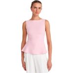 Dilvin Kayık Yaka Peplum Bluz, 38, 101A21001, Toz Pembe, Kadın