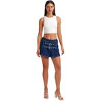Dilvin Kemer Detaylı Mini Denim Etek, 34, 101A80567, Lacivert, Kadın