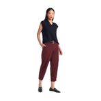 Dilvin Kemerli Crop Pantolon, 36, 101A71590, Bordo, Kadın