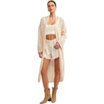 Dilvin Kimono Kol Ajurlu Triko Hırka, Standart, 101A60227, Pudra, Kadın