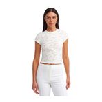 Dilvin Kısa Kollu Basic T-Shirt, 36, 101A30636, Ekru, Kadın