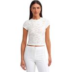 Dilvin Kısa Kollu Basic T-Shirt, 38, 101A30636, Ekru, Kadın