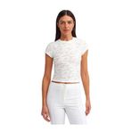 Dilvin Kısa Kollu Basic T-Shirt, 40, 101A30636, Ekru, Kadın