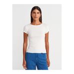 Dilvin Kısa Kollu Basic T-Shirt, 40, 101A31935, Ekru, Kadın