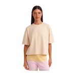 Dilvin Kısa Kollu Pamuklu T-shirt, 36, 101A31017, Açık Bej, Kadın