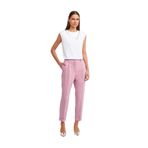 Dilvin Kıvrık Paça Düz Fit Pantolon, 36, 101A71270, Pembe, Kadın