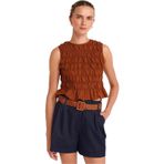 Dilvin Kolsuz Crop Bluz, 36, 101A50845, Kahve, Kadın