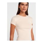 Dilvin Kontrast Kısa Kollu T-shirt, 40, 101A31750, Taş, Kadın