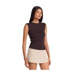 Dilvin Koyu Kahve Büzgülü Basic T-shirt, 38, 101A21054, Koyu Kahve, Kadın