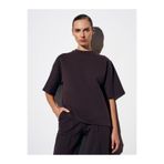 Dilvin Koyu Kahve Oversize Kısa Kollu T-Shirt, 36, 101A31975, Koyu Kahve, Kadın
