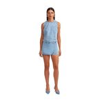 Dilvin Kruvaze Denim Şort Etek, 40, 101A71508, Mavi, Kadın
