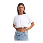 Dilvin Lastik Detaylı T-shirt, 40, 101A30402, Beyaz, Kadın