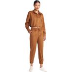 Dilvin Manşetli Jogger Süet Pantolon, 36, 101A71594, Taba, Kadın