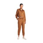 Dilvin Manşetli Jogger Süet Pantolon, 38, 101A71594, Taba, Kadın