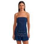 Dilvin Mini Denim Elbise, 36, 101A90543, Lacivert, Kadın