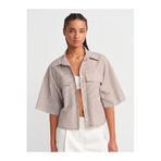 Dilvin Oversize Cepli Kahverengi Gömlek, 40, 101A50495, Kahve, Kadın