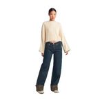 Dilvin Paçası Kıvrık Tintli Denim Pantolon, 34, 101A71763, Tint, Kadın
