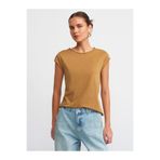 Dilvin Pamuklu Basic T-shirt Açık Haki, 36, 101A30699, Açık Haki, Kadın