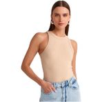 Dilvin Pamuklu Crop Top Atlet, 36, 101A20810, Açık Bej, Kadın