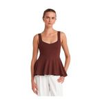 Dilvin Peplum Streç Top Bluz, 36, 101A31973, Açık Kahve, Kadın