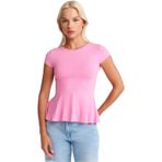 Dilvin Peplum T-Shirt, 36, 101A31992, Pembe, Kadın