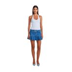 Dilvin Pileli Denim Şort Etek, 36, 101A71979, Mavi, Kadın