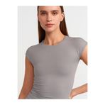 Dilvin Poliamid T-shirt, 36, 101A30856, Gri, Kadın