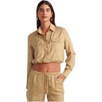 Dilvin Tencel Kargo Cepli Bluz, 36, 101A50488, Camel, Kadın