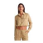 Dilvin Tencel Kargo Cepli Bluz, 38, 101A50488, Camel, Kadın