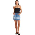 Dilvin Üç Bölümlü İzli Mini Denim Etek, 36, 101A80586, Mavi, Kadın