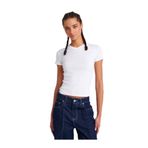 Dilvin V Yaka Basic Pamuklu T-Shirt, 36, 101A31673, Beyaz, Kadın