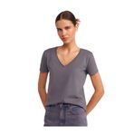 Dilvin V Yaka Basic T-shirt, 36, 101A03470, Füme, Kadın