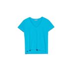Dilvin V Yaka Basic T-shirt, 36, 101A03470, Turkuaz, Kadın