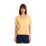 Dilvin V Yaka Kısa Kollu Basic T-shirt, 36, 101A31840, Sarı, Kadın